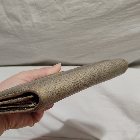 SALE! Jimmy Choo Gold Metallic Wallet Gently Used - Picture 4 of 12